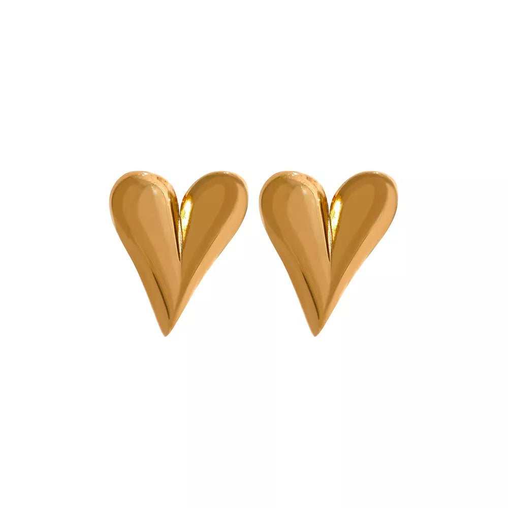 Wee Luxury Women Earrings YH718A Gold Trendy Fashion Chic Heart Huggie Hoop Earrings