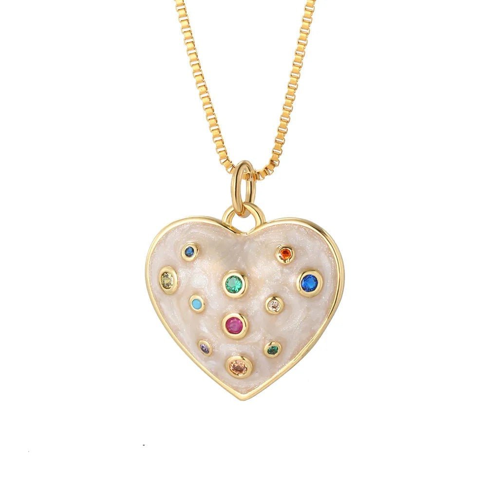 Wee Luxury Women Necklaces 23 Heart Evil Blue Eye Sun Necklace for Women Cute Dog Bee Elephant Gold Color Pendant Woman's Collars Long Stainless Steel Chains