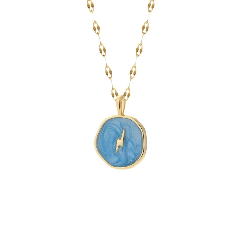 Wee Luxury Women Necklaces 32 Heart Evil Blue Eye Sun Necklace for Women Cute Dog Bee Elephant Gold Color Pendant Woman's Collars Long Stainless Steel Chains