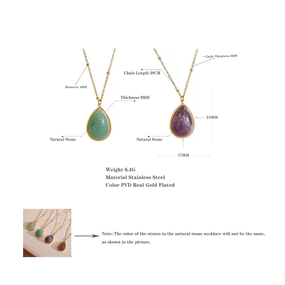 Wee Luxury Women Necklaces Amethyst Water Drop Pendant Jewlr Necklace for Women