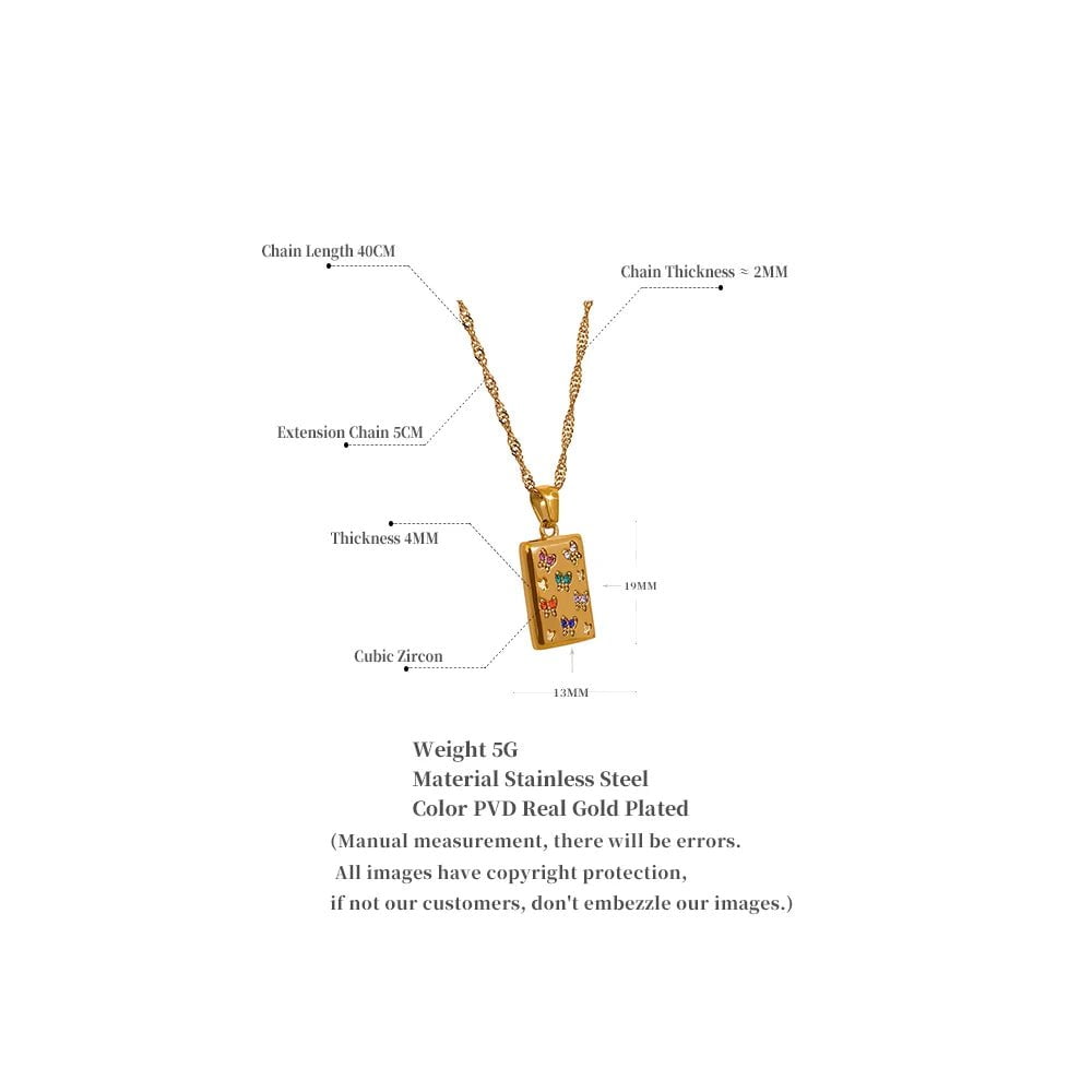 Wee Luxury Women Necklaces Gold Plated Exquisite Gold Plated Butterfly CZ Pendant Necklace - Necklace with Jewel