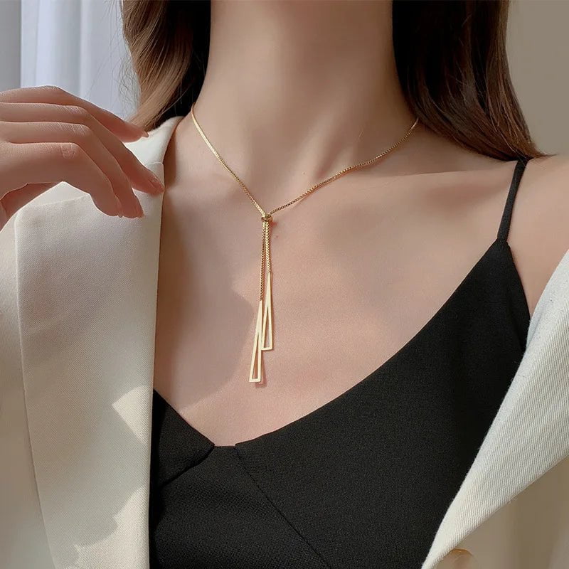 Wee Luxury Women Necklaces Gold Pull Adjustment Sexy Chain Link Necklace