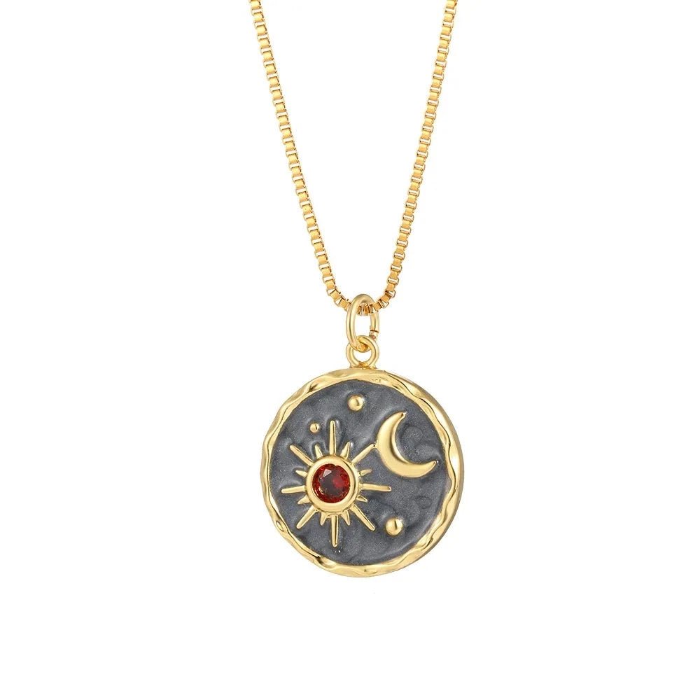 Wee Luxury Women Necklaces Heart Evil Blue Eye Sun Necklace for Women Cute Dog Bee Elephant Gold Color Pendant Woman's Collars Long Stainless Steel Chains