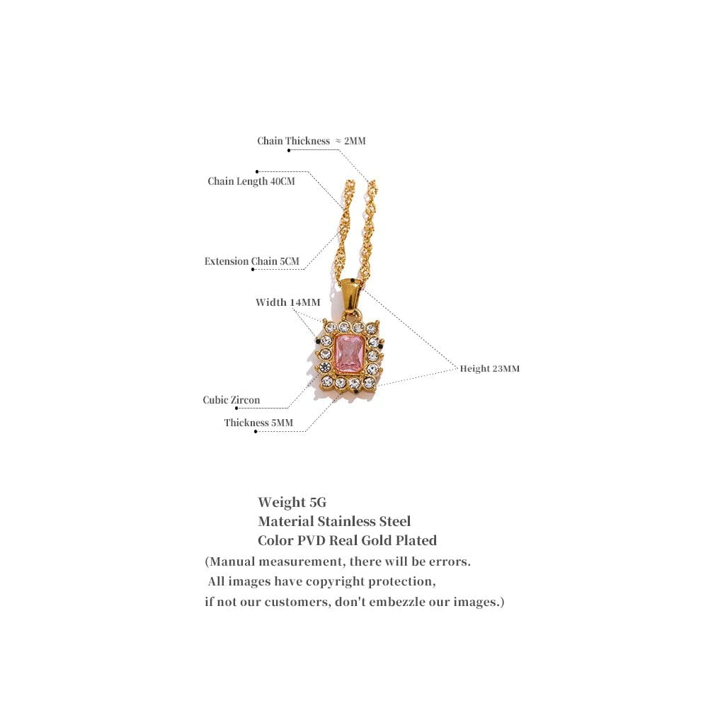 Wee Luxury Women Necklaces Luxurious Geometric with Shiny Cubic Zirconia Pendant for Women's Fashion Jewelry