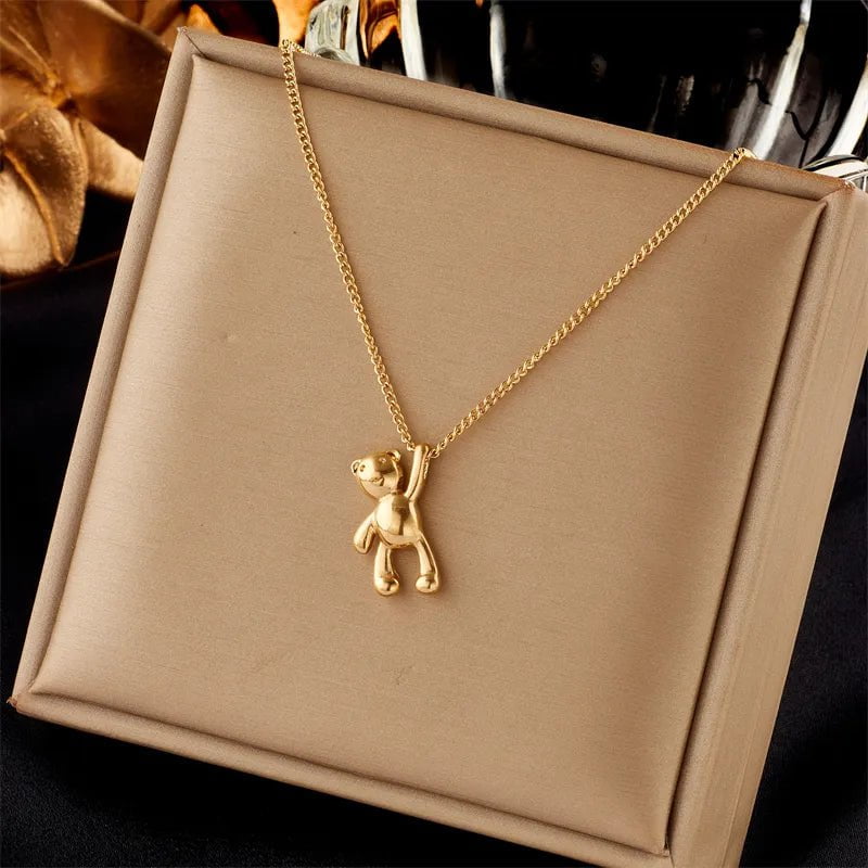 Wee Luxury Women Necklaces N2026 Cute Bear Clavicle Chain Pendant For Girls