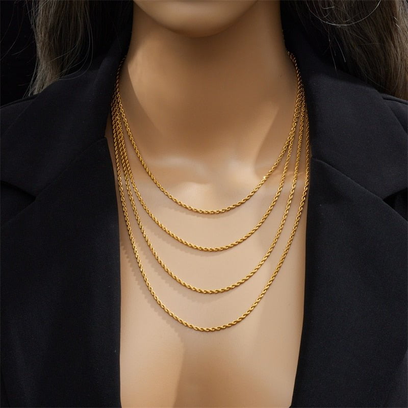Vintage Ladies Multilayer Chain Necklace Women