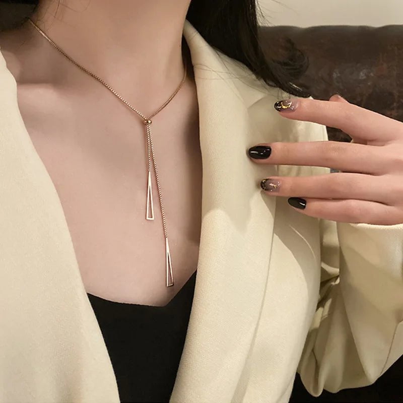Wee Luxury Women Necklaces Pull Adjustment Sexy Chain Link Necklace