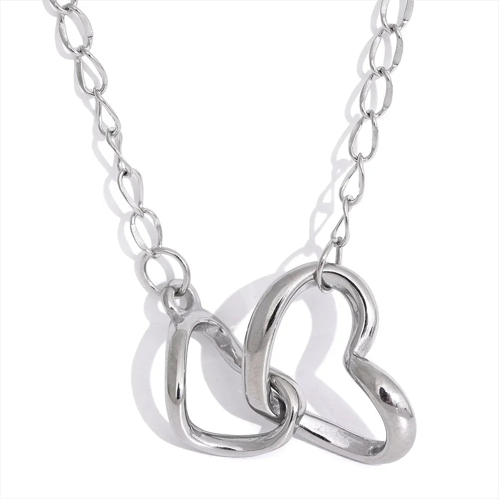 Wee Luxury Women Necklaces YH125A Steel Charm Heart Pendant Won't Separate Cast Fashion Necklace