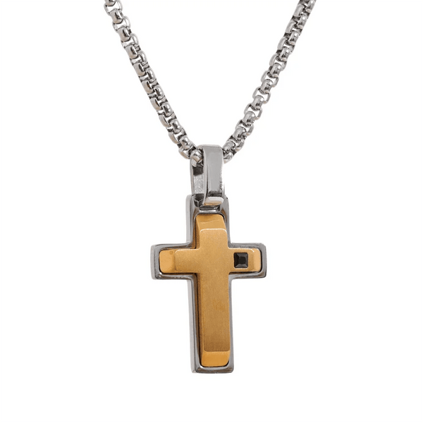 Wee Luxury Women Necklaces Three-dimensional Cross Pendant Stainless Steel Men Necklace