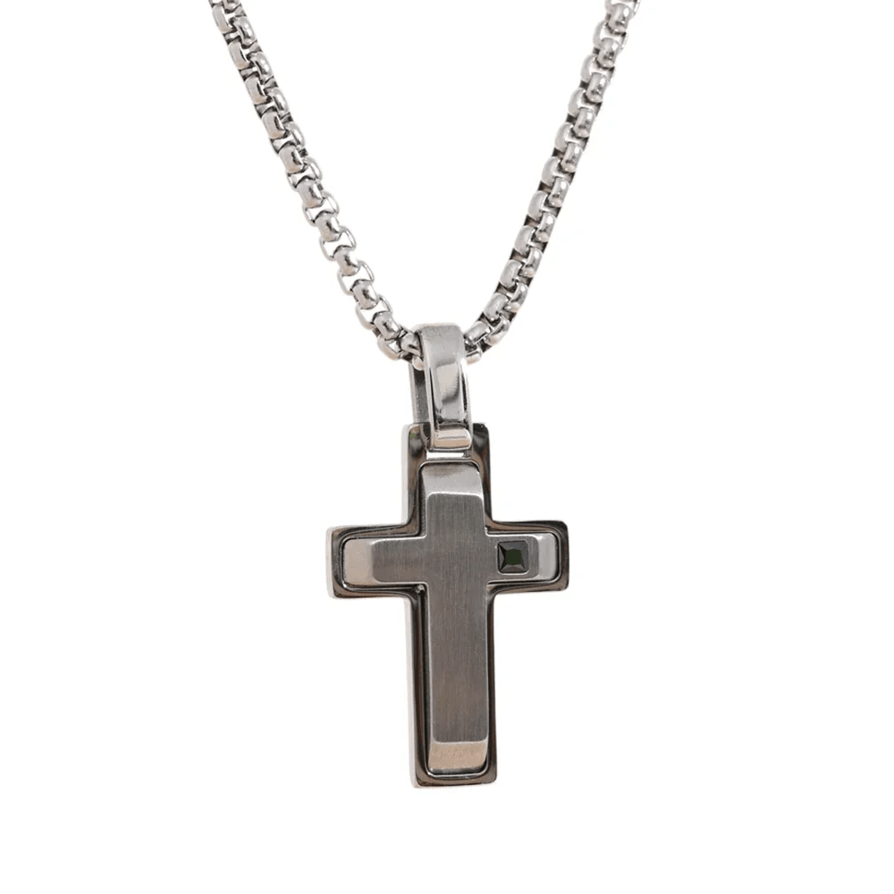 Wee Luxury Women Necklaces YH5002A Steel Three-dimensional Cross Pendant Stainless Steel Men Necklace