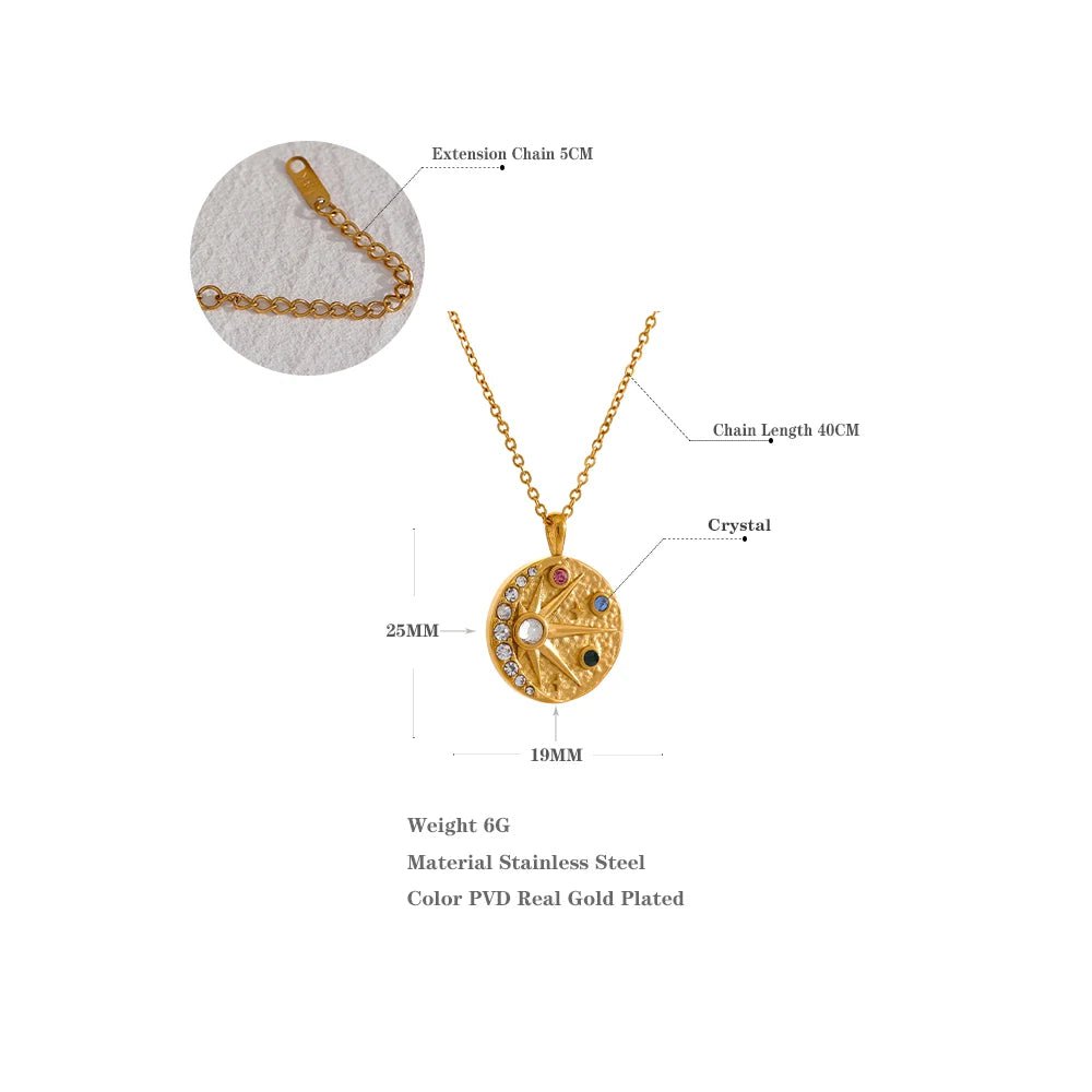 Wee Luxury Women Necklaces YH842A Charm Crystal PVD Golden Pendant Chain Necklace