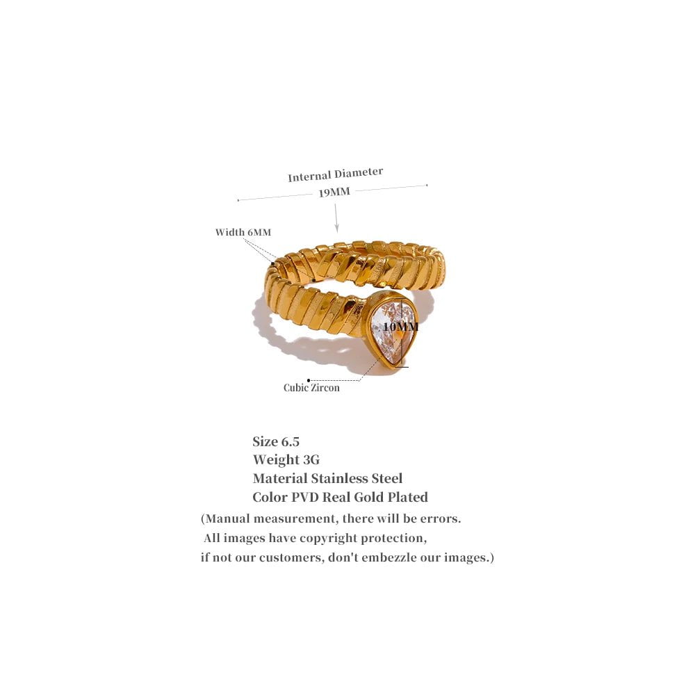 Wee Luxury Women Rings Delicate Cubic Zirconia Chic Trendy Twisted Snake Ring for Women