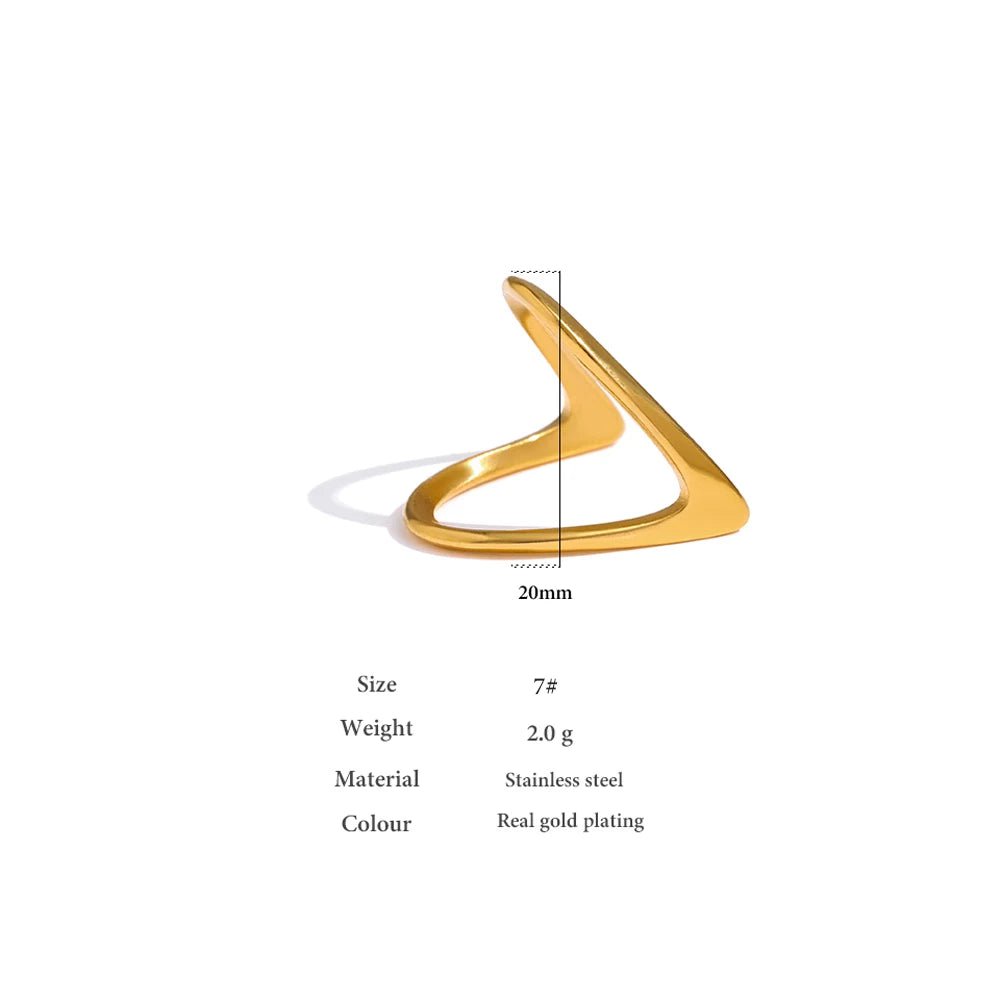 Wee Luxury Women Rings Geometric Women Minimalist Metal Golden Finger Ring