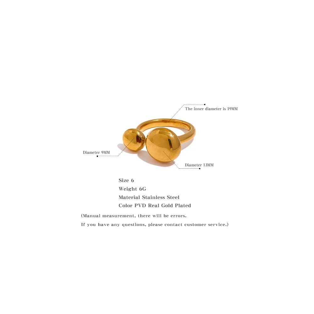 Wee Luxury Women Rings Gold Plated / 7 Minimalism Real Gold Pvd Plated Fashion Chic Vintage Ring