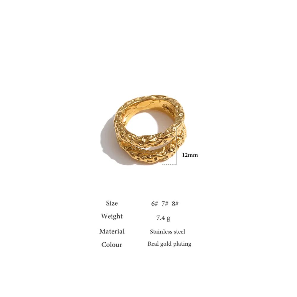 Wee Luxury Women Rings Statement Trendy Round Gold Plated Rings For Women