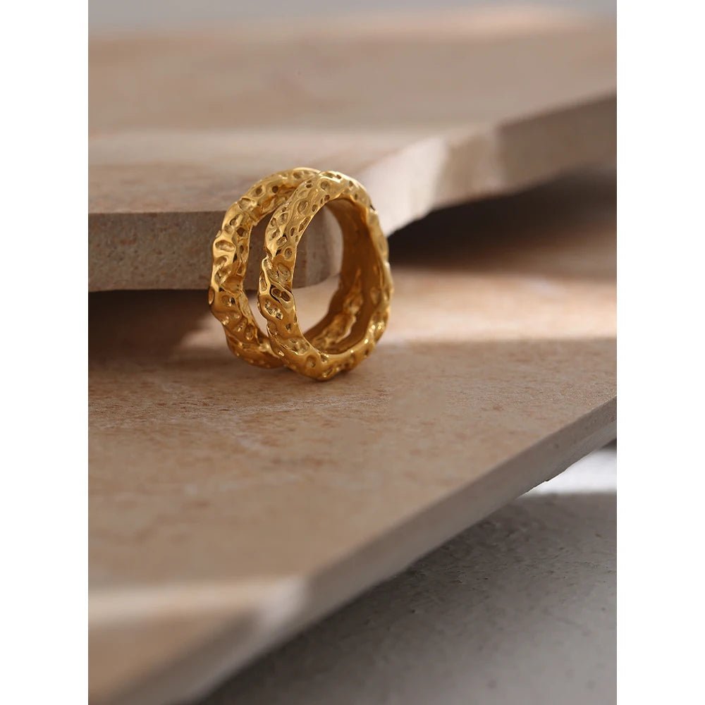 Wee Luxury Women Rings Statement Trendy Round Gold Plated Rings For Women