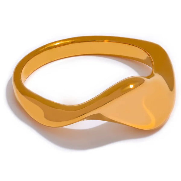 Wee Luxury Women Rings Elegant Minimalist Stainless Steel Ring Twisted Style