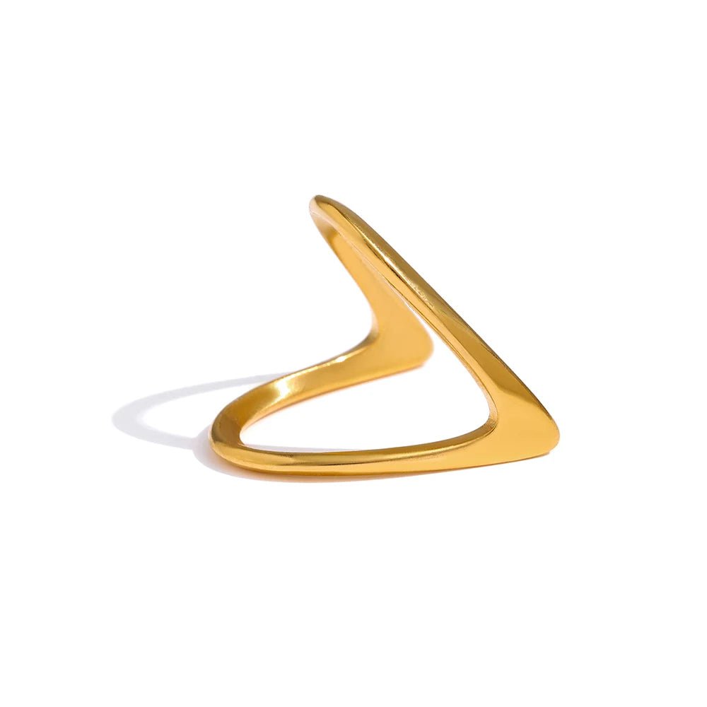 Wee Luxury Women Rings YH2176A Gold / 6 Geometric Women Minimalist Metal Golden Finger Ring