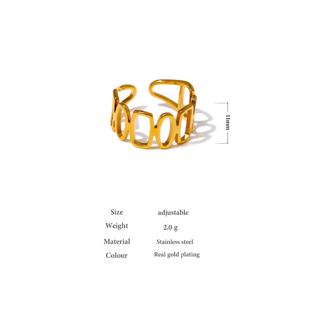 Wee Luxury Women Rings YH713A Gold / Opening Golden Geometric Chic Irregular Opening Finger Ring