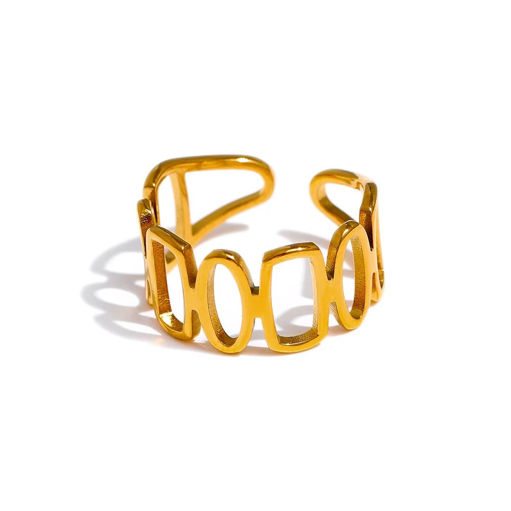 Wee Luxury Women Rings YH713A Gold / Opening Golden Geometric Chic Irregular Opening Finger Ring
