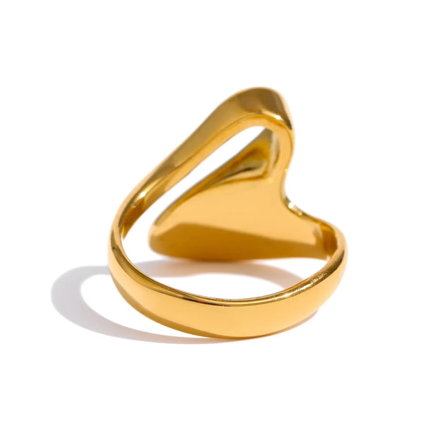 Wee Luxury Women Rings Statement Metal Golden Geometric Irregular Ring