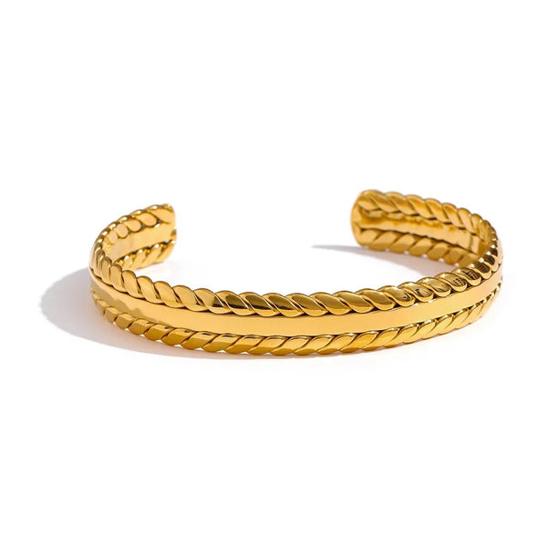 Wee Luxury YH1391A Bracelet Leaves Bangle Bracelet Minimalist Metalic Golden Cuff Bracelet
