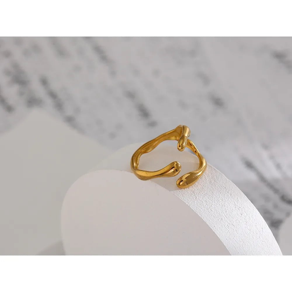 Wee Luxury YH762A Gold / Opening 316L Stainless Steel Ring Design Metalic Trendy Opening Ring