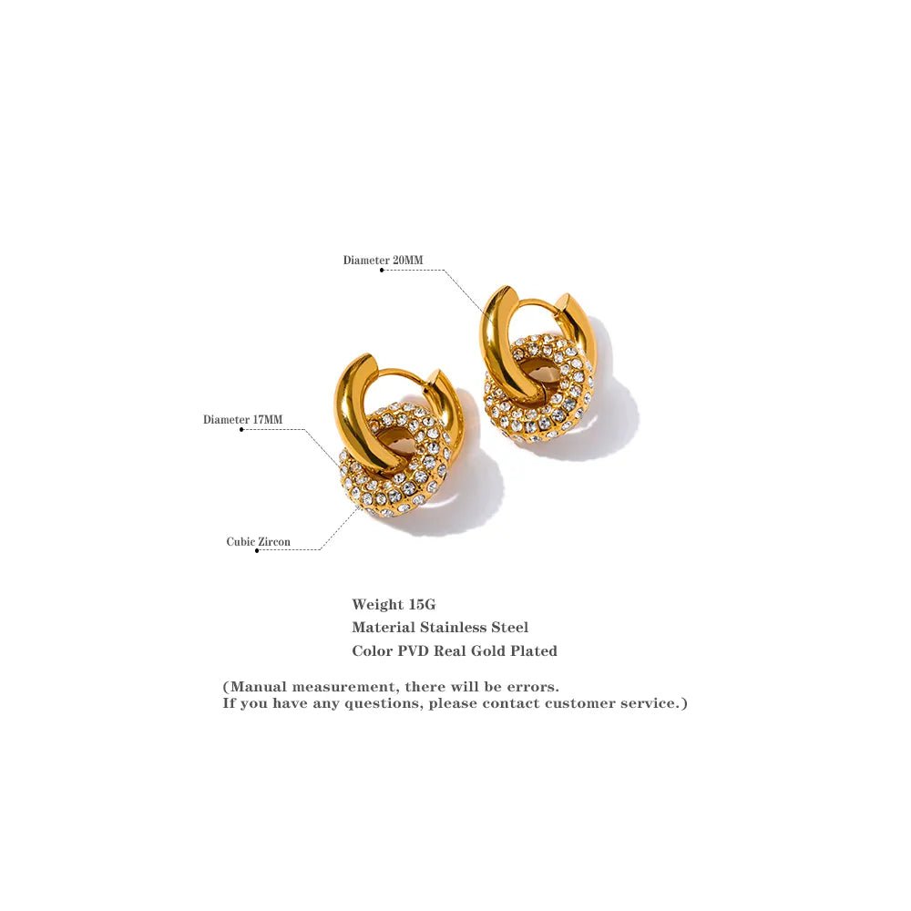 Wee Luxury Yhpup Delicate Shiny Cubic Zirconia Round Stainless Steel 18K Gold Color Huggie Hoop Earrings High Quality Charm Jewelry Gift