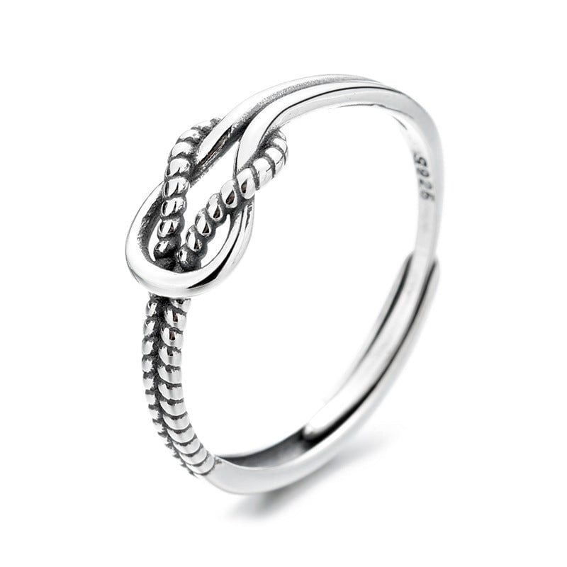 Wee Luxury Yj077/about 1.7 grams / The opening is adjustable Thai Silver Retro Twist Knot Open Ring for Women