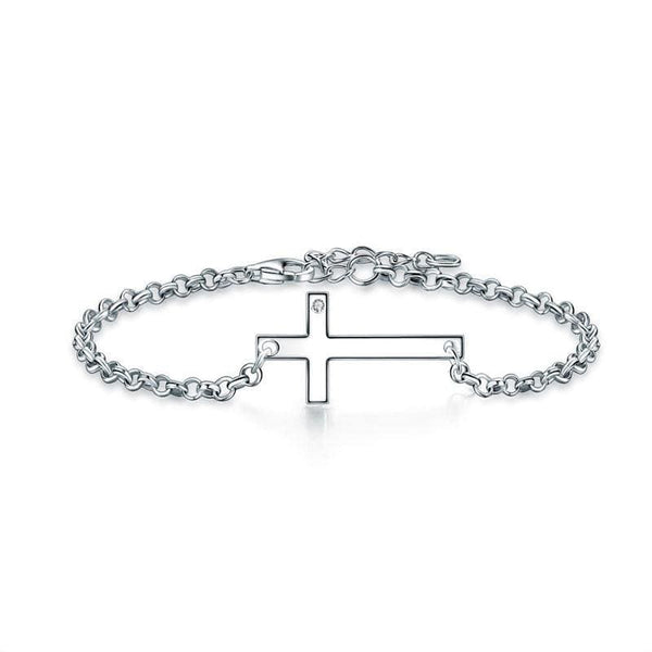 My Jewels Silver Bracelets 16.5 cm - 19 cm Cross Decor Silver Bracelets