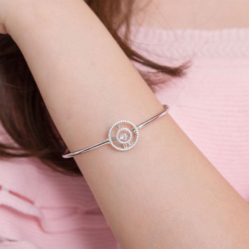 My Jewels Silver Bracelets 6.5" (16.5 cm) Dancing Stone Bangle Bracelet