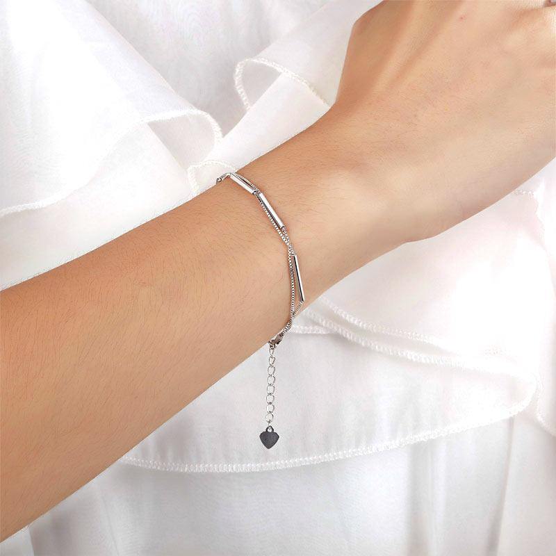 My Jewels Silver Bracelets Length : (15.5cm - 18.5cm) Adjustable Dangle Fashion Sterling Silver Bracelet