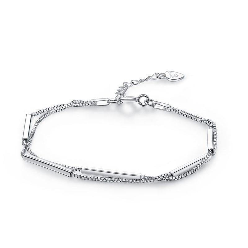 My Jewels Silver Bracelets Length : (15.5cm - 18.5cm) Adjustable Dangle Fashion Sterling Silver Bracelet