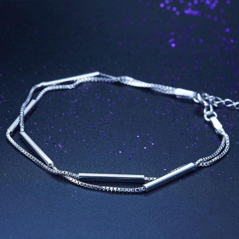 My Jewels Silver Bracelets Length : (15.5cm - 18.5cm) Adjustable Dangle Fashion Sterling Silver Bracelet