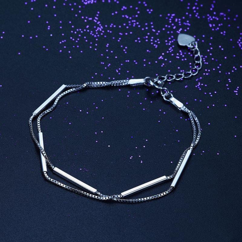 My Jewels Silver Bracelets Length : (15.5cm - 18.5cm) Adjustable Dangle Fashion Sterling Silver Bracelet