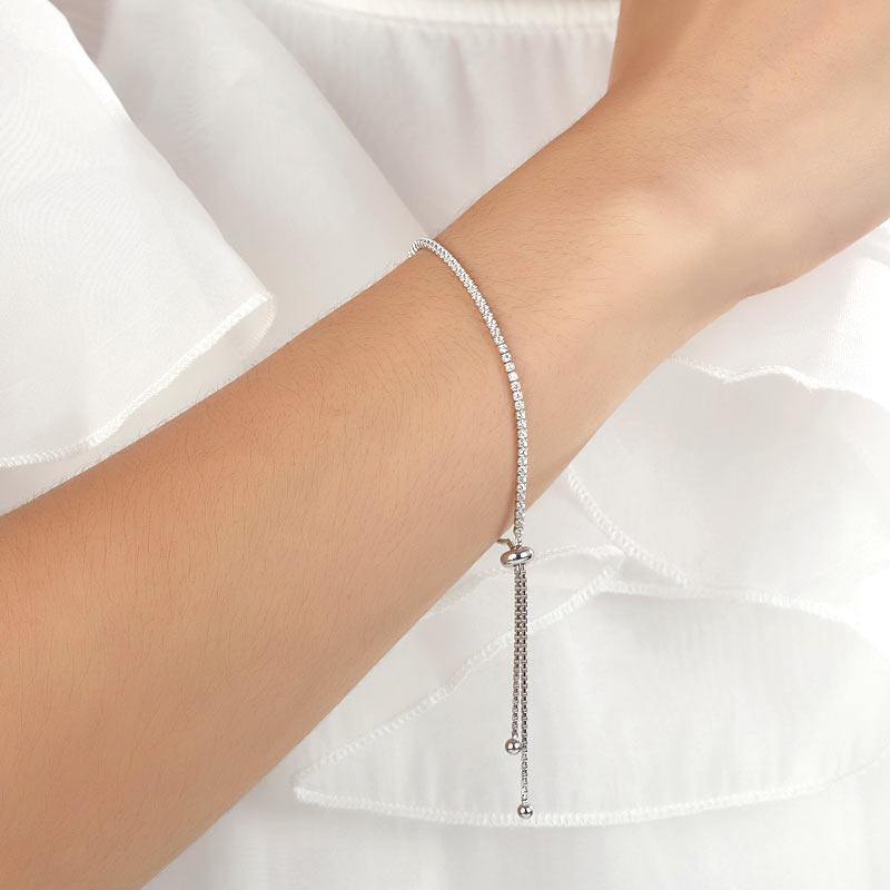 My Jewels Silver Bracelets Length: (15 cm - 18 cm) Adjustable Ladies Bridesmaid Gift Bracelet
