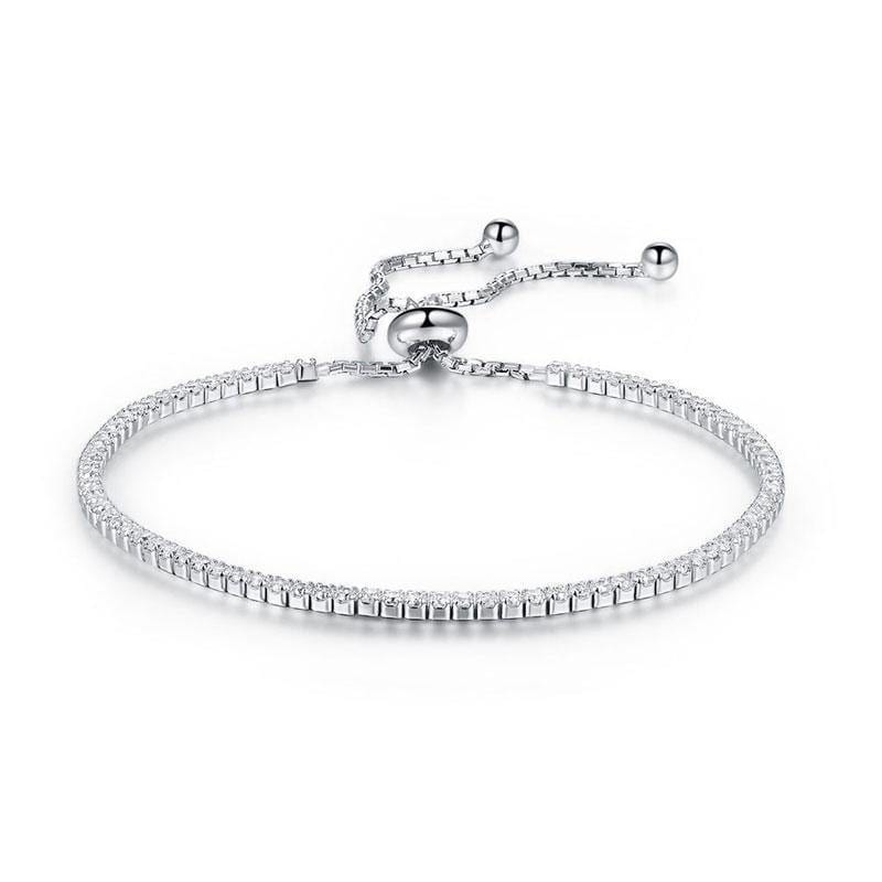 My Jewels Silver Bracelets Length: (15 cm - 18 cm) Adjustable Ladies Bridesmaid Gift Bracelet