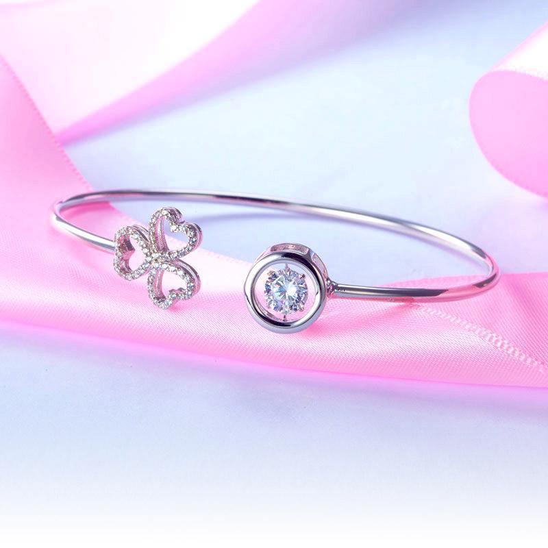 My Jewels Silver Bracelets Length: (15 cm - 18 cm) Adjustable Ladies Dancing 3 Stone Bracelet