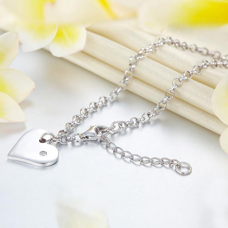 My Jewels Silver Bracelets Length: (15 cm - 18 cm) Adjustable Women's Dangle Heart Bracelets