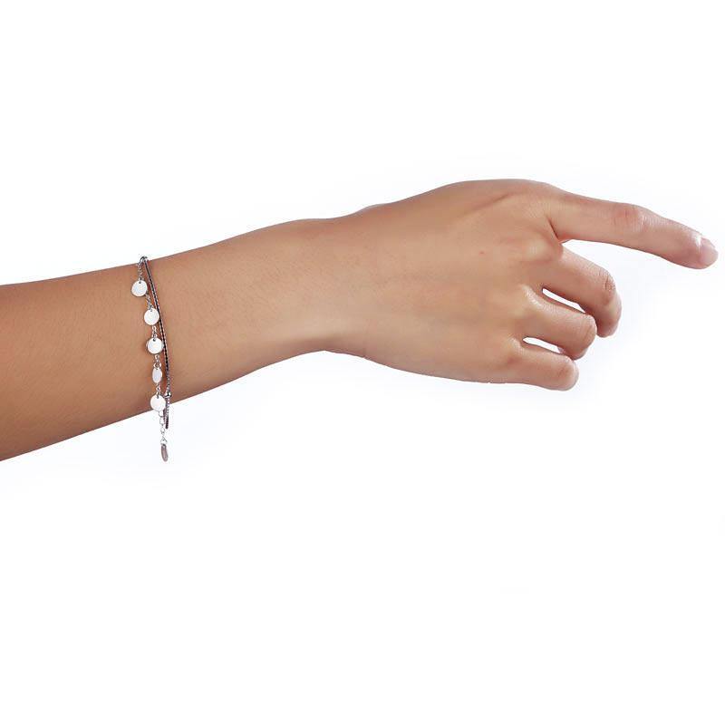 My Jewels Silver Bracelets Length: (16.5 cm - 20 cm) Adjustable Silver Bracelets Dangle Circle For Women's