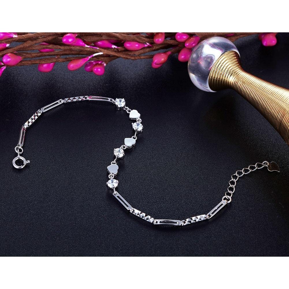 My Jewels Silver Bracelets Length: 16 cm - 19 cm (6" - 7.25") Adjustable Elegant Heart Adjustable Bracelets