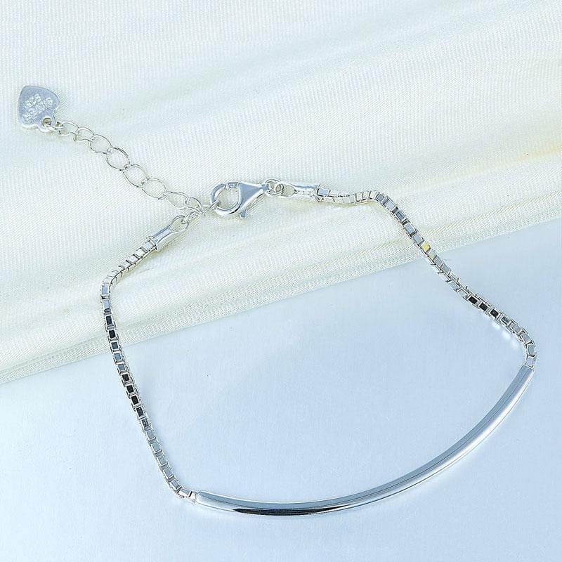 My Jewels Silver Bracelets Length: (16 cm - 20 cm) Adjustable Elegant Fashion Women Silver Bracelets