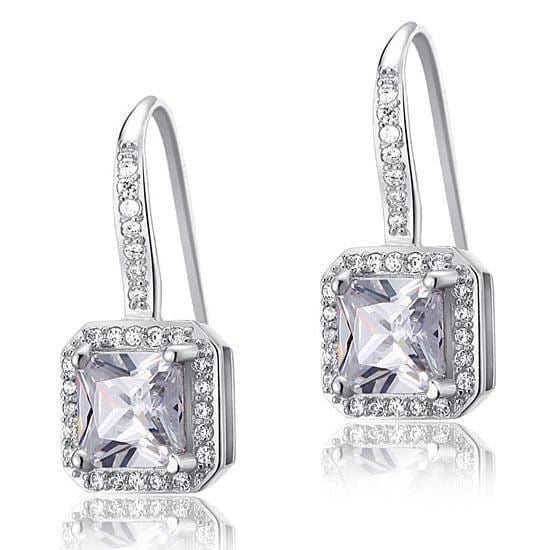 My Jewels Silver Earrings 1" (2.5 cm) Luxury Women Dangle Silver Earrings
