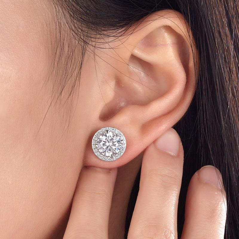 My Jewels Silver Earrings 1.2 cm X 1.2 cm Peacock Star Halo Stud Earrings