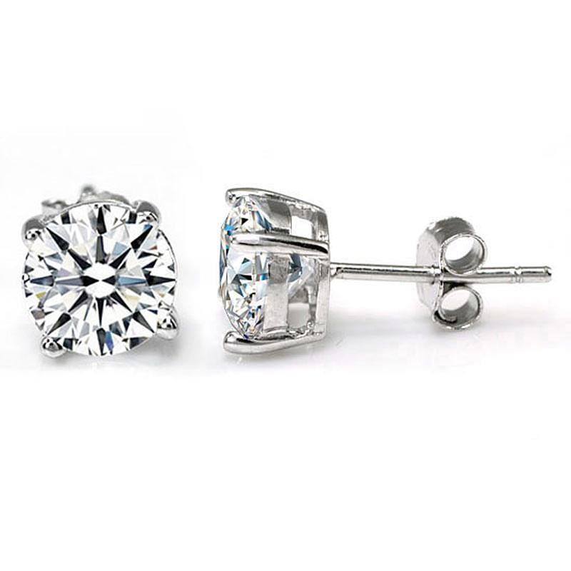 My Jewels Silver Earrings 5 mm X 6.5 mm Diamond Stud Silver Earrings For Women