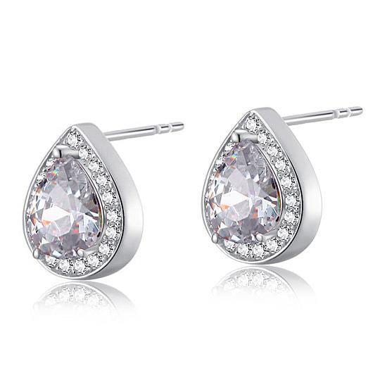 My Jewels Silver Earrings 6.5 mm X 6.5 mm Stud Diamond Ladies Silver Earrings