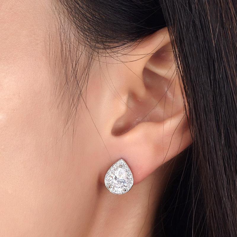 My Jewels Silver Earrings 6.5 mm X 6.5 mm Stud Diamond Ladies Silver Earrings