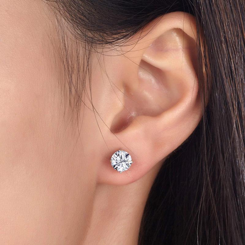 My Jewels Silver Earrings 6.5 mm X 6.5 mm Stud Earrings 925 Sterling Silver Rose Gold