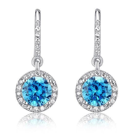 My Jewels Silver Earrings Length: 1" (2.5 cm) Dangle Blue Topaz Silver Earrings