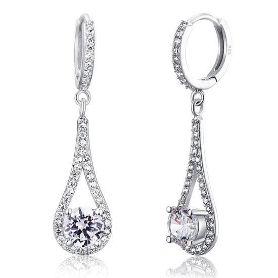 My Jewels Silver Earrings Length: 1.5 " (3.5 cm) Wedding Dangle Silver Earrings Jewelry